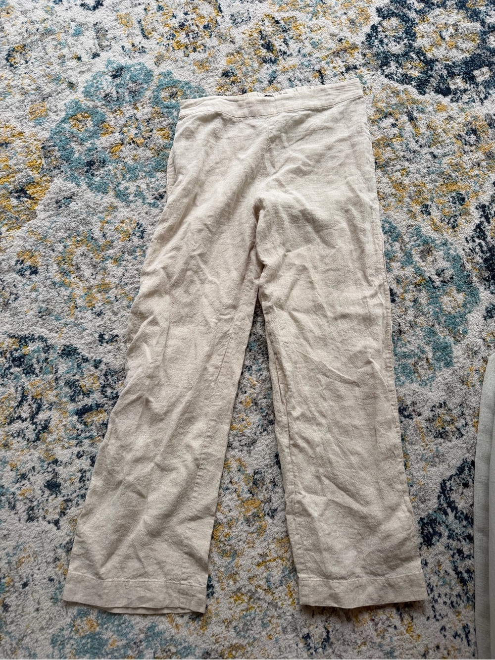 Jenni Kayne Natural Cream Wide-Leg Linen Pants